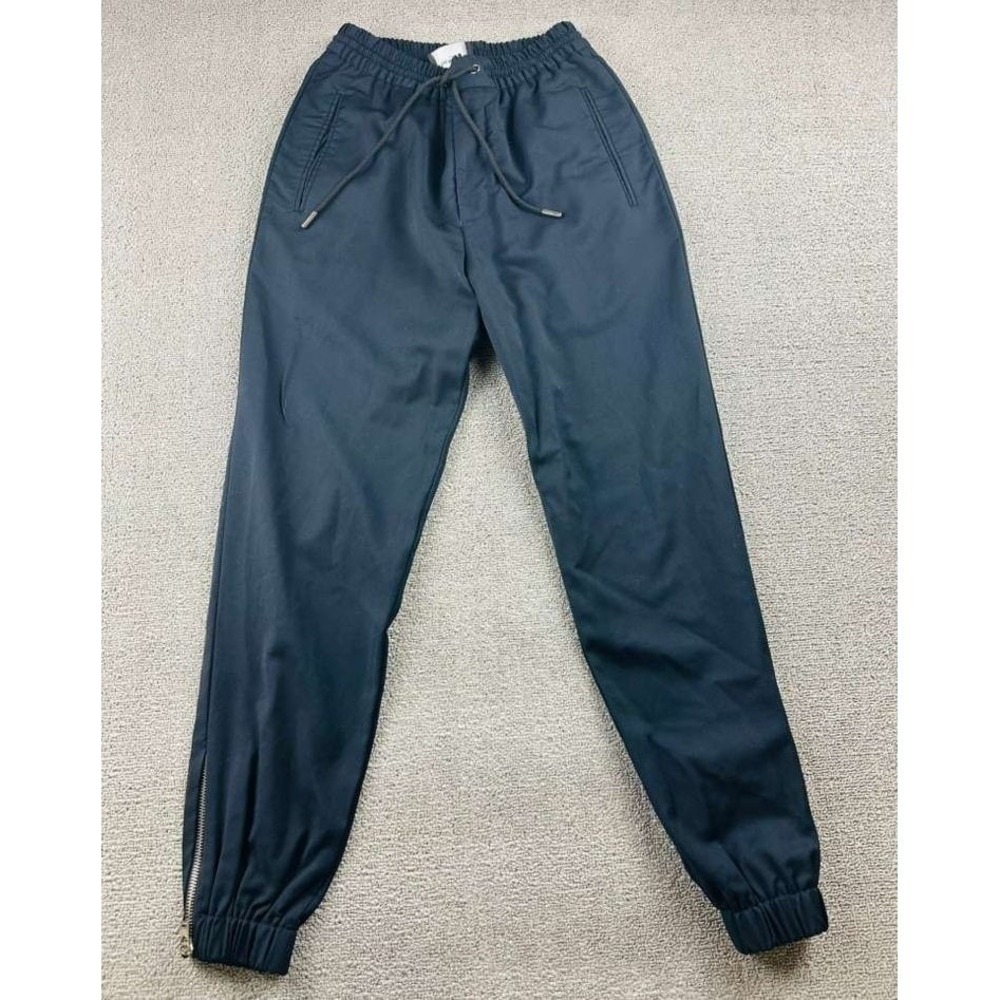 The Kooples Wool Jogger Pants Men IT 44 Black Slim Ankle Zip Drawstring